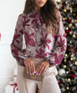 Women's Chiffon Printed Long-sleeved Shirt