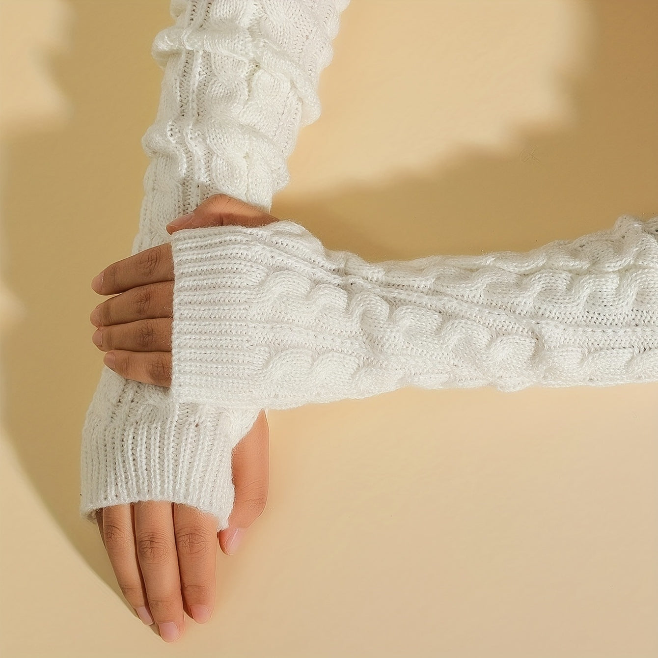 Twist Gloves Wool Half Finger Short Wristband Leakage Finger Arm Sleeve Winter Warm