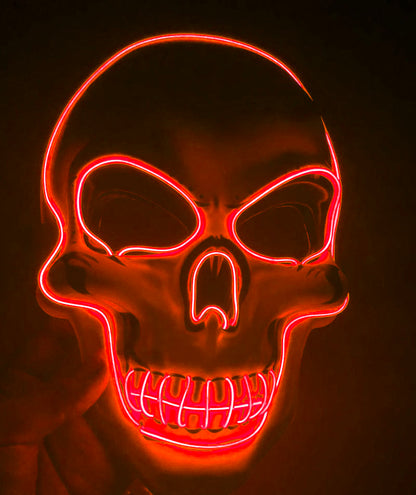 Halloween Skeleton Mask LED Glow Scary Mask