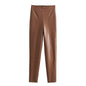 High Waist Slimming Skinny Leather Pants Women