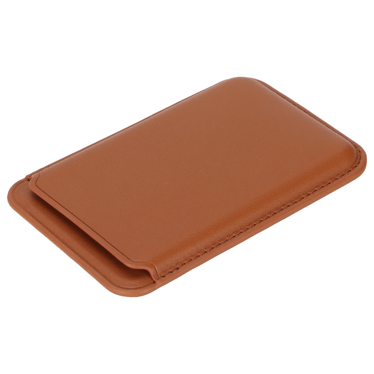 Magnetic Wallet PU Leather Holds Up to 2 Cards Cell Phone Card Holder for Most of Smart Phones Brown