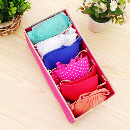 Factory sales rose red underwear storage box, four pieces of socks collection box, fabric bra storage and sorting box