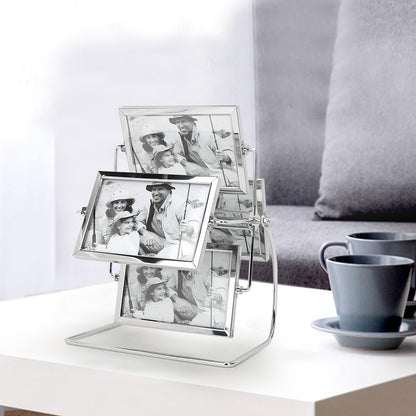 Horizontal Placement Photography Studio Rotating Metal Photo Picture Frame for 6x4in Photo