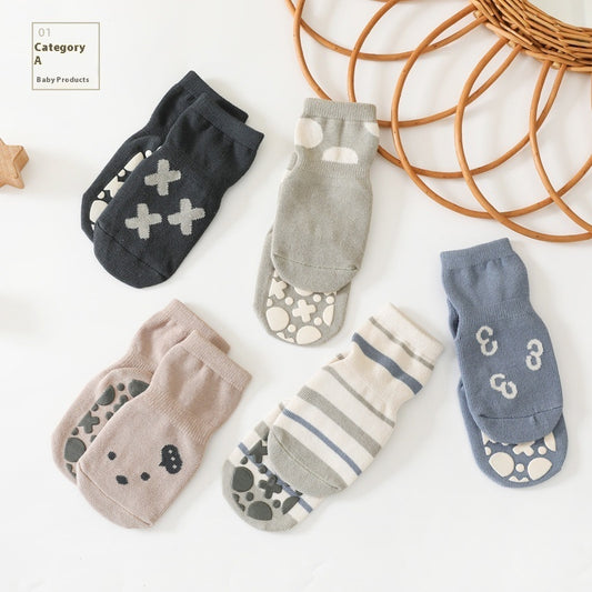 Children's Sole Silicone Non-slip Middle Tube Cotton Socks