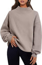 Casual Style Fleece Shirt Thick Half Turtleneck Loose Women's Sweater