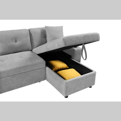 Convertible Sectional Sofa With Armrest Storage