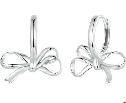 Simple All-match Bow Ear Clip S925 Sterling Silver