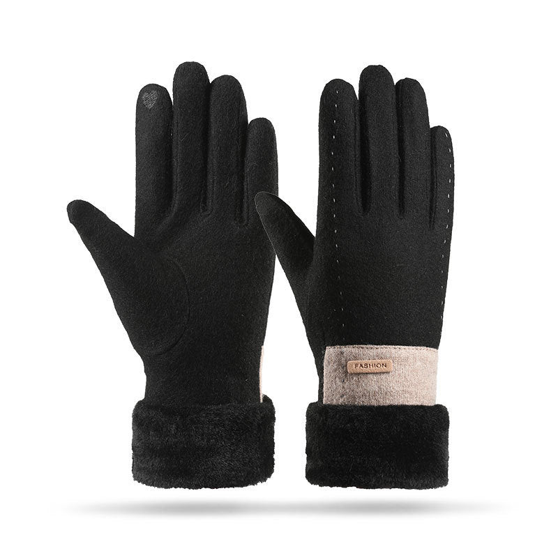 Women's Winter Fleece-lined Touch Screen Knitted Bejirog Gloves