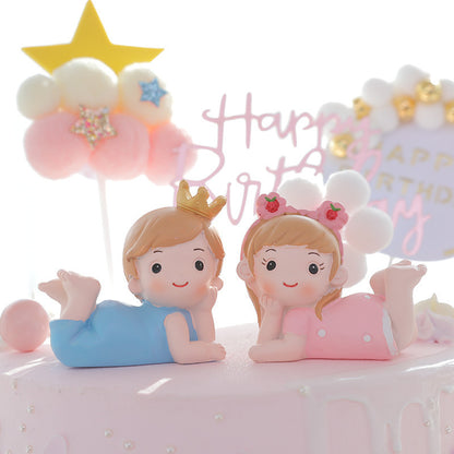 Philharmonic Allen Prince Cake Decorating Piece Resin Artifact Birthday Cute Party Decoration