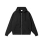 Loose Drop-shoulder Combed Cotton Hooded Zipper Sweatshirt