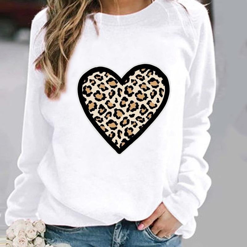 Women's Minimalist Round Neck Casual Printed Sweatshirt