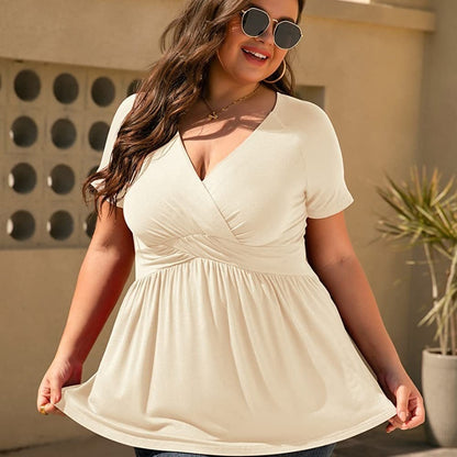 Women's Plus Size T-shirt V-neck Top