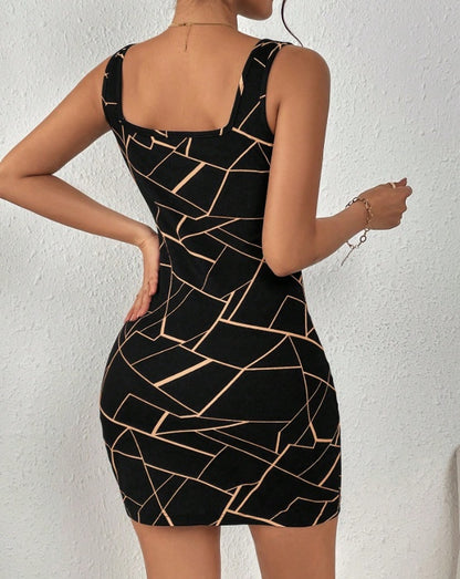 Ladies' Printed Slimming Fashion Dress