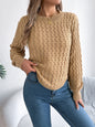 Twist Lantern Sleeve Irregular Pullover Women's Sweater