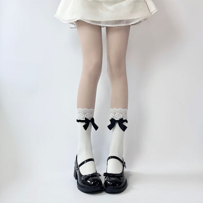 Japanische Jk Bowknot süße Spitze Lolita Socken Mitte der Wade