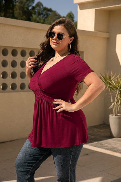 Women's Plus Size T-shirt V-neck Top