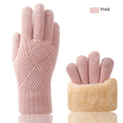 Double Layer Fleece-lined Thick Windproof Thermal Touch Screen Gloves