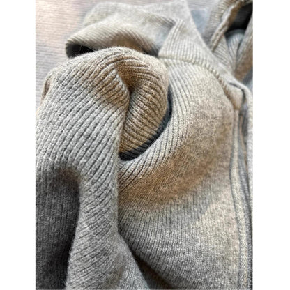 Autumn And Winter Loose Thickened Gray Hooded Sweater Coat Women