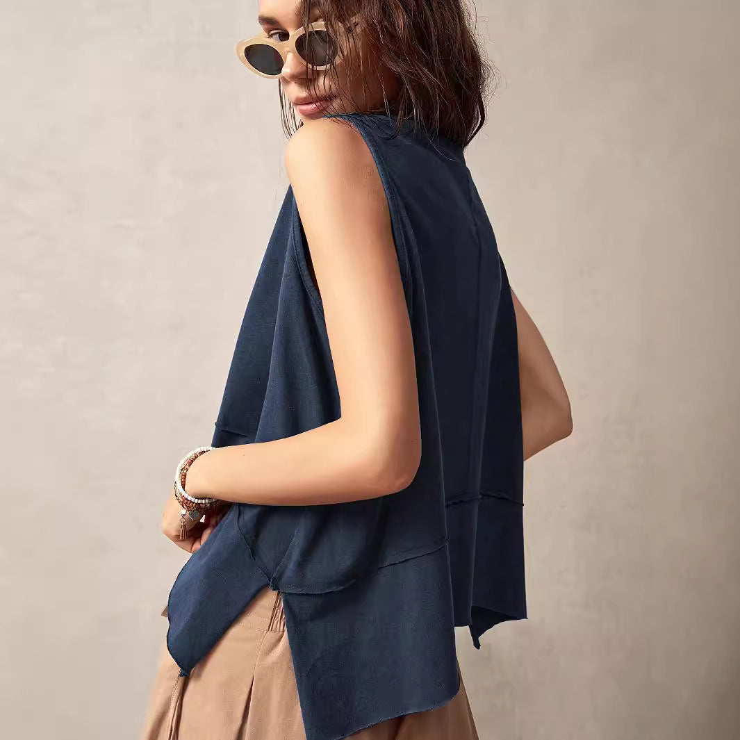 Summer Irregular Loose-fitting Sleeveless Shirt