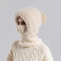 Knitted Hat Scarf Mask One-piece Hat Women's Winter