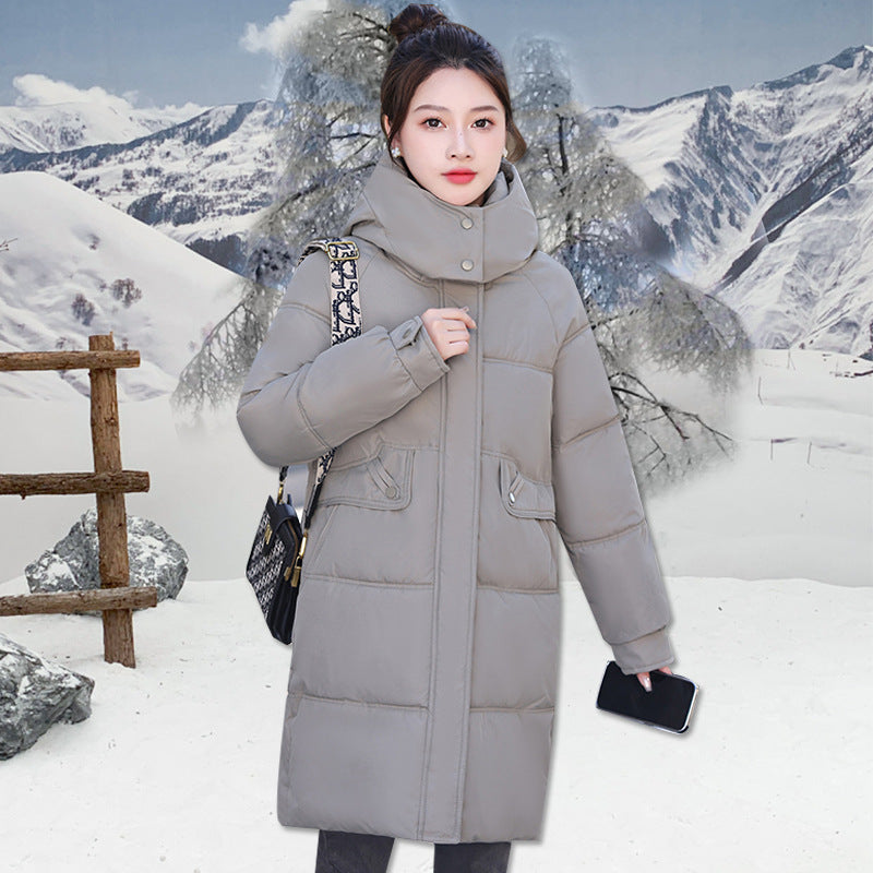 Mid-length Fashion Cotton-padded Jacket Simple