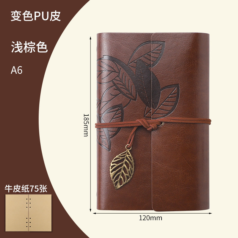 Creative Notebook Stationery One Leaf Zhiqiu Travel Diary Book Loose Leaf Vintage Leaves One Piece