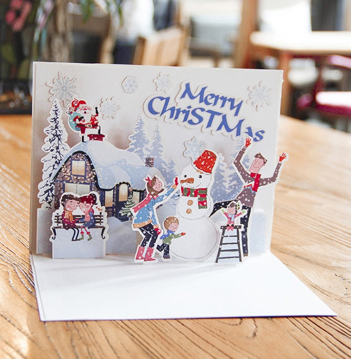 Christmas Card Wholesale Creative 3D Stereo Greeting Card Holiday Wish Card Kindergarten Handmade Greeting Card