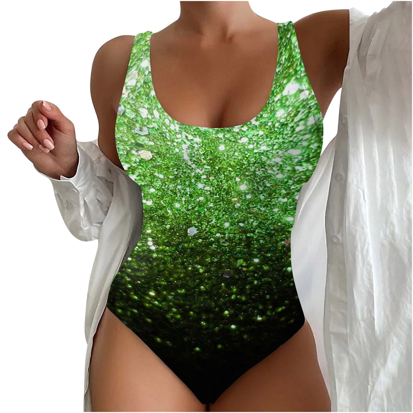 Women's Seaside Beach Swimsuit 3D Contrast Color One-piece Swimsuit