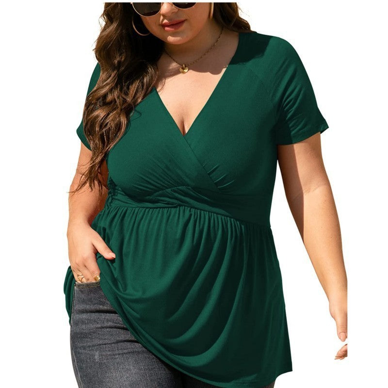 Women's Plus Size T-shirt V-neck Top