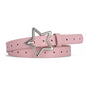 Children's Five-pointed Star Alloy Buckle Women's Belt Full Hole Dress Jeans Belt Female