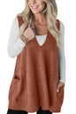 Women's Woolen Vest Skirt Casual Pocket