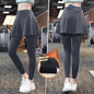 Fake Two-piece Sport Pants Ankle-tied Fitness Pantskirt