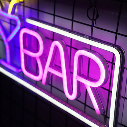 Brightly Colored Neon Advertising Lights For Bar Parties