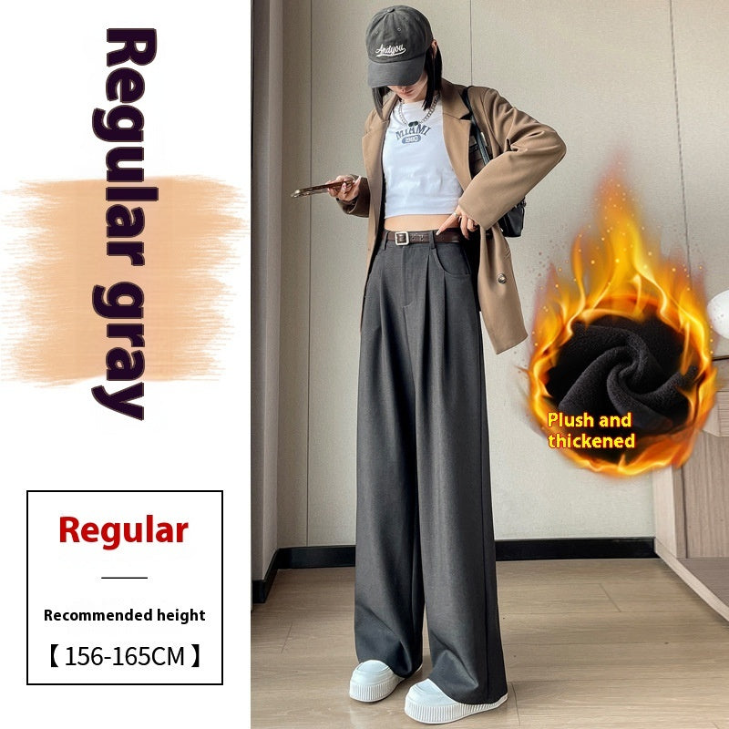 Black Suit Pants Women's Wide-leg Pants Straight Casual Pants