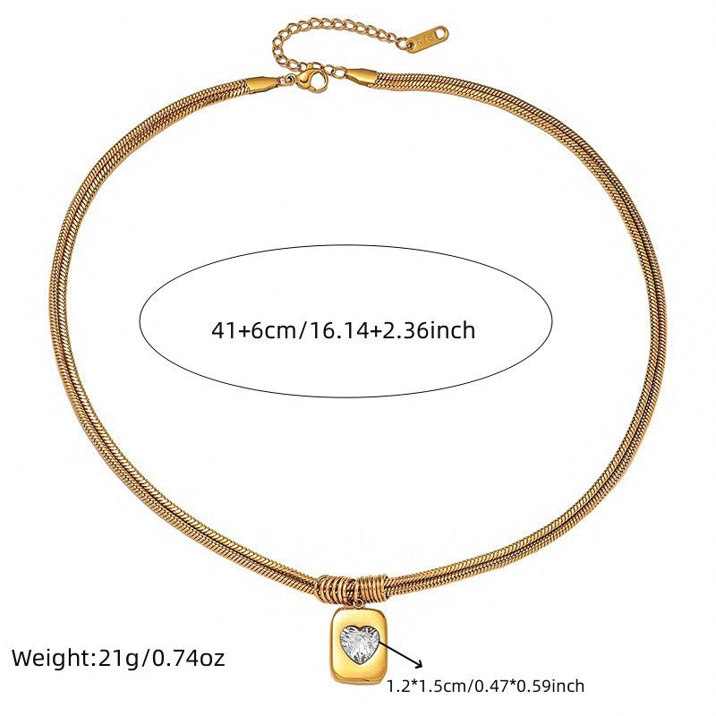 Fashion Special-interest Stainless Steel 18K Gold Plating Double Layer