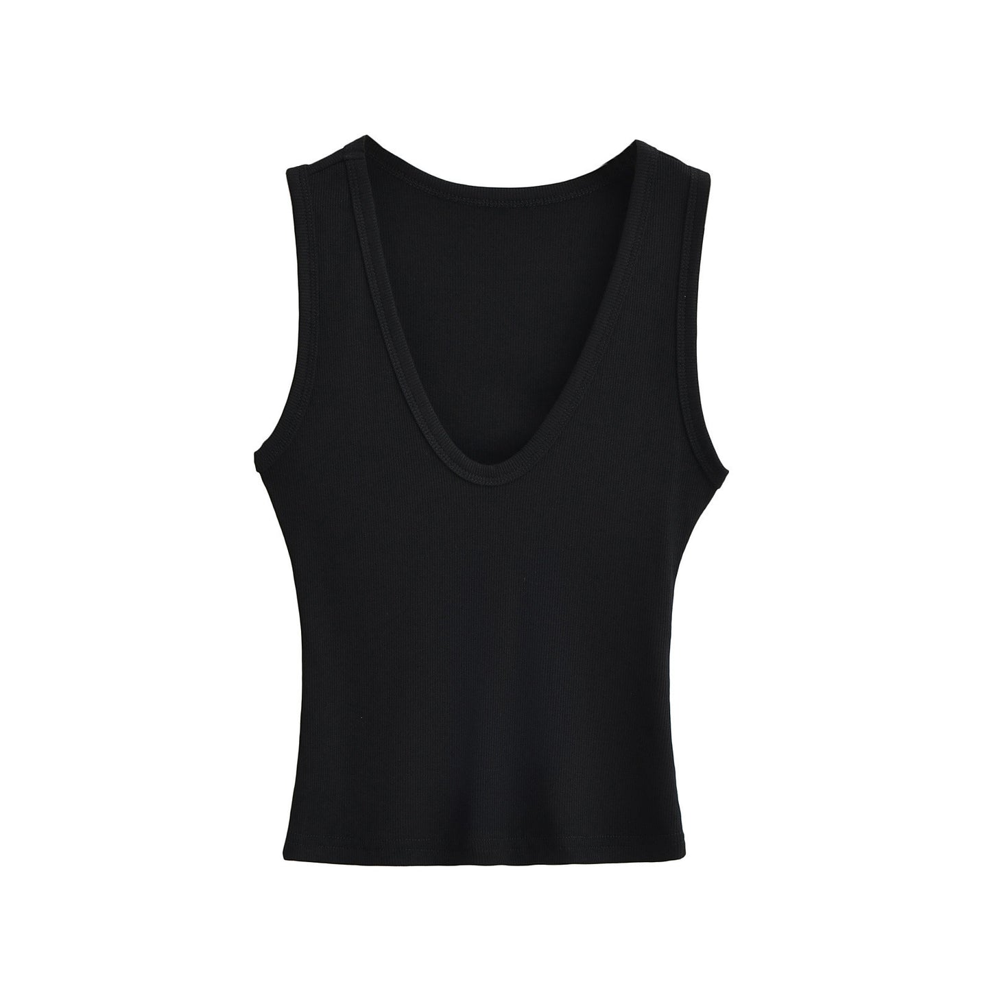 Women's Deep U-neck Vest Short Top