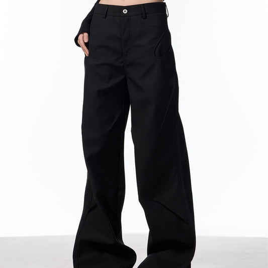 Retro American Design Pleated Niche Casual Matchet Pants Women