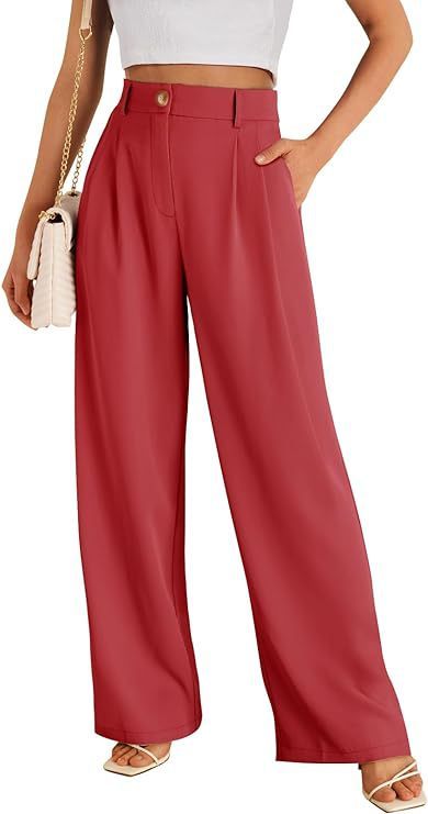 Casual Wide Leg Business Pants Women's High Waist Formal Trousers