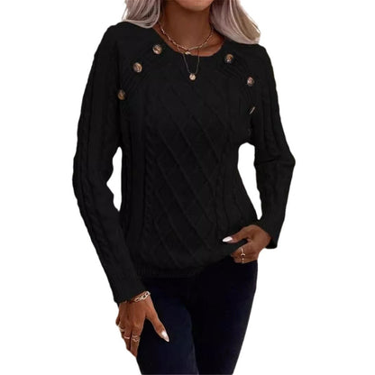 Twisted Pullover Knitting Round Neck Sweater