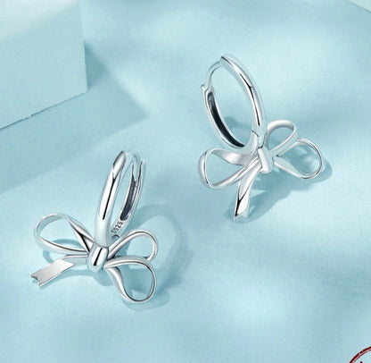 Simple All-match Bow Ear Clip S925 Sterling Silver