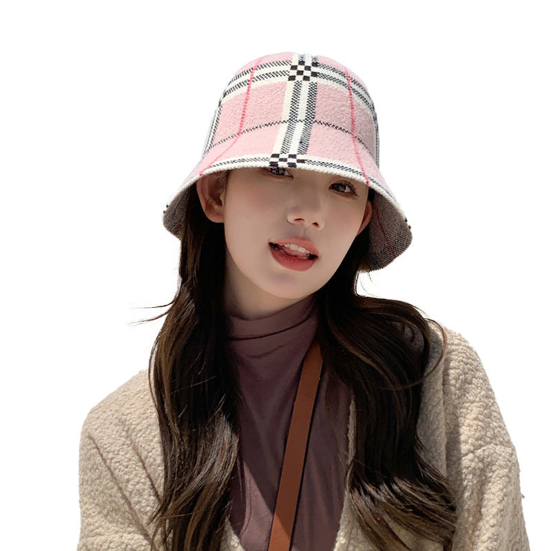 Plaid Stripes Bucket Hat Make Your Face Look Smaller