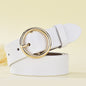 Women's Leather Belt All Match Round Buckle