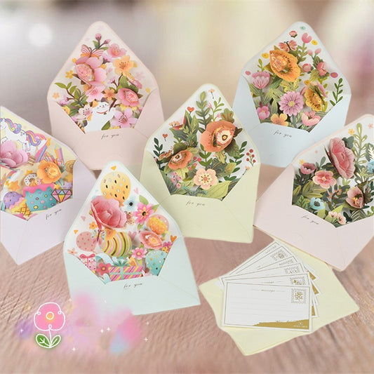 Middle Blossom 3D Blessing Greeting Card Envelope