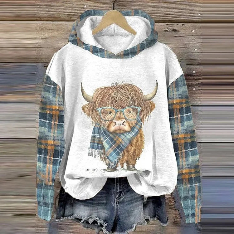 Damenpullover 3D Digitaldruck Tier Katze Ölgemälde Pullover Hoodie