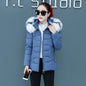 Women's Short Detachable Large Fur Collar Cotton Coat