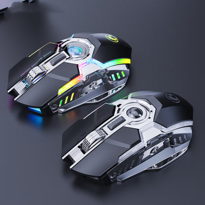 7-button 2.4G Silent Charging RGB Streamer Horse Racing Wireless Gaming Mouse