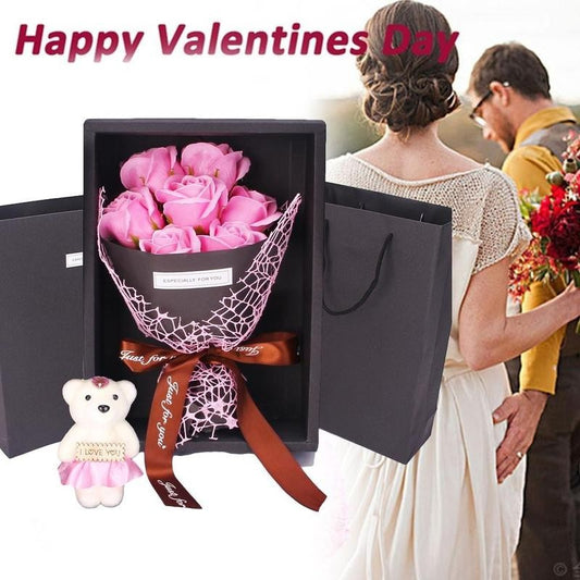 Simulation 7 Rose Soap Flower Gift Box Small Bouquet Valentine's Day Event Gift