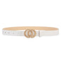 Women's Smooth Double-ring Hollow Round Buckle Belt