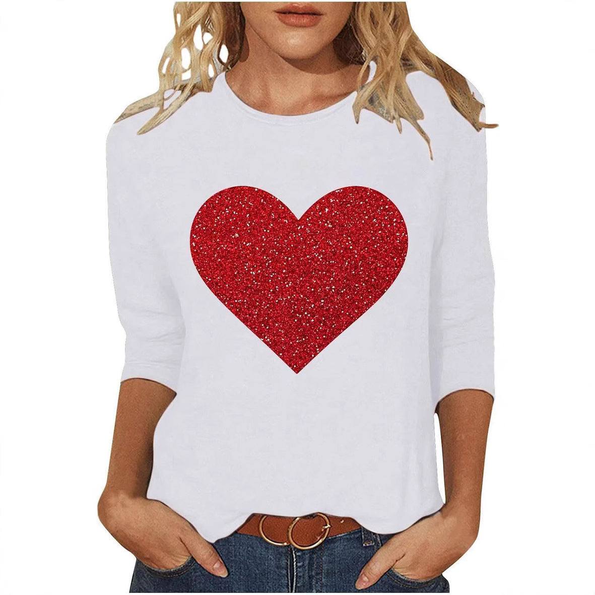 Digital Printed Three-quarter-length-sleeved T-shirt