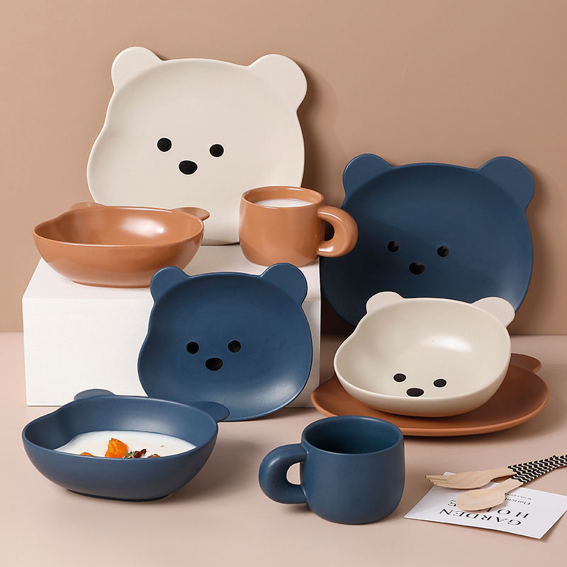 Home Cartoon Cute Bear-shaped Dinner Plate